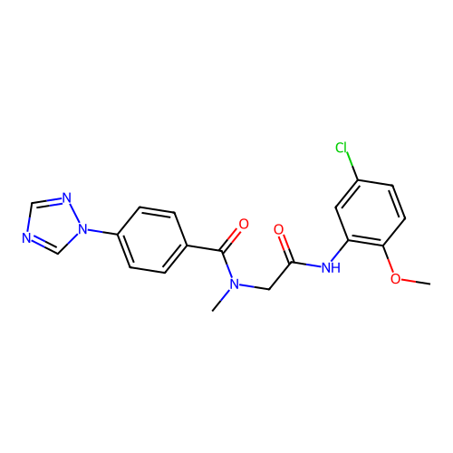 N-[2-(5-chloro-2-methoxyanilino)-2-oxoethyl]-N-methyl-4-(1,2,4-triazol-1-yl)benzamide structure