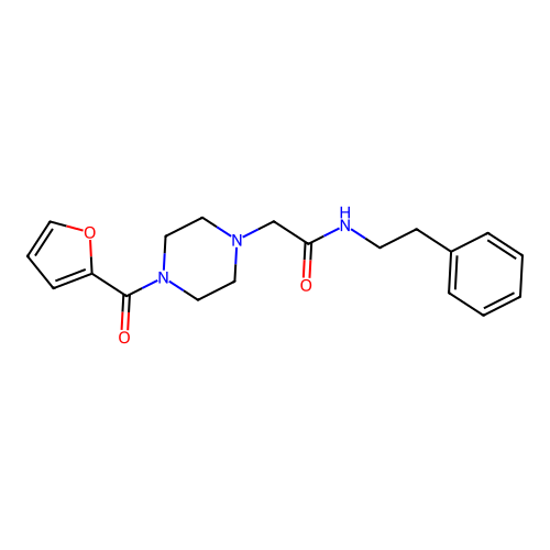 2-[4-(2-furylcarbonyl)piperazinyl]-N-(2-phenylethyl)acetamide structure
