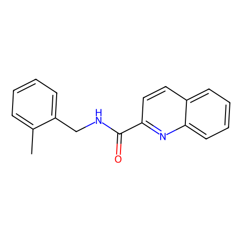 N-[(2-methylphenyl)methyl]quinoline-2-carboxamide structure