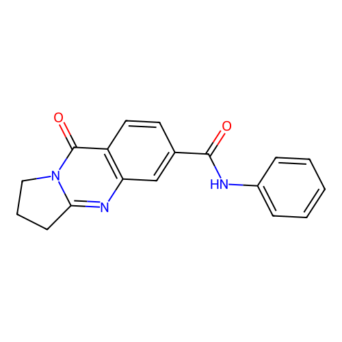 9-oxo-N-phenyl-1,2,3,9-tetrahydropyrrolo[2,1-b]quinazoline-6-carboxamide structure