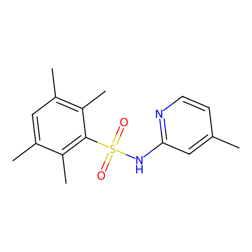 2,3,5,6-tetramethyl-N-(4-methylpyridin-2-yl)benzenesulfonamide structure
