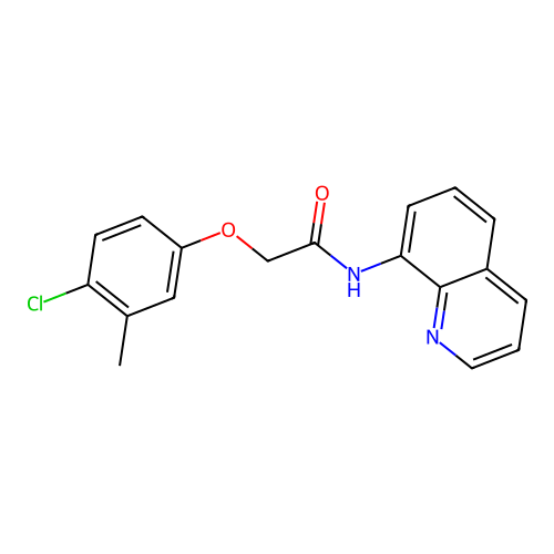 2-(4-chloro-3-methylphenoxy)-N-quinolin-8-ylacetamide structure