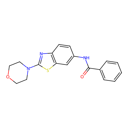 N-[2-(morpholin-4-yl)-1,3-benzothiazol-6-yl]benzamide structure