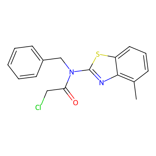 N-benzyl-2-chloro-N-(4-methyl-1,3-benzothiazol-2-yl)acetamide structure