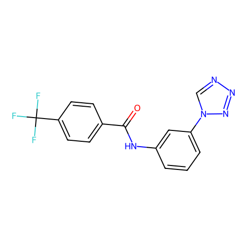 N-[3-(tetrazol-1-yl)phenyl]-4-(trifluoromethyl)benzamide structure