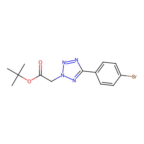 tert-butyl 2-[5-(4-bromophenyl)-2H-1,2,3,4-tetrazol-2-yl]acetate structure