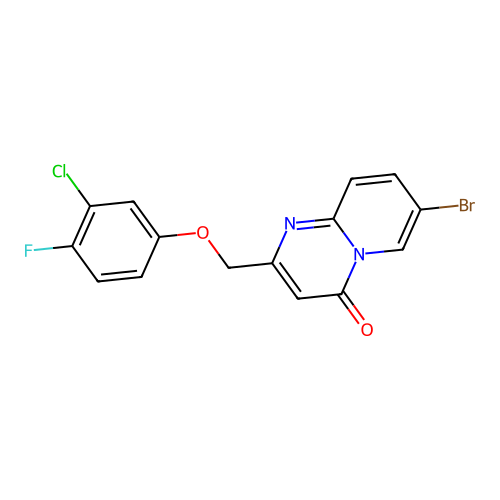 7-bromo-2-[(3-chloro-4-fluorophenoxy)methyl]-4H-pyrido[1,2-a]pyrimidin-4-one structure