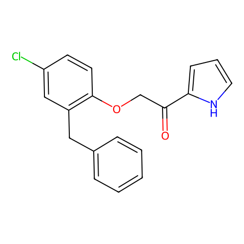 2-(2-benzyl-4-chlorophenoxy)-1-(1H-pyrrol-2-yl)ethan-1-one structure