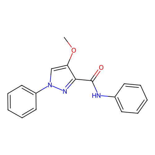 4-methoxy-N,1-diphenylpyrazole-3-carboxamide structure