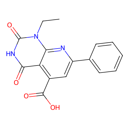 1-Ethyl-2,4-dioxo-7-phenylpyrido[2,3-d]pyrimidine-5-carboxylic acid structure