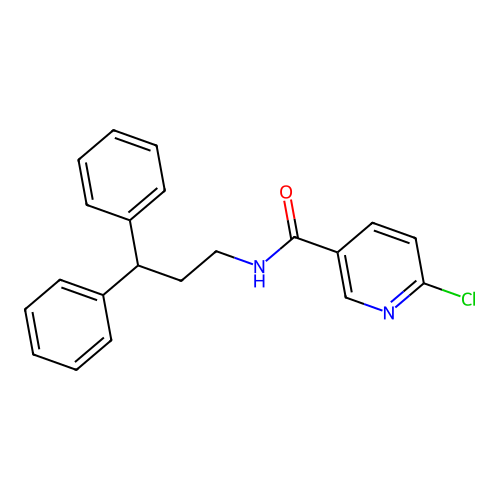 6-chloro-N-(3,3-diphenylpropyl)pyridine-3-carboxamide structure