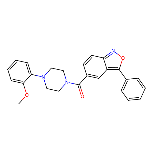 [4-(2-Methoxyphenyl)piperazin-1-yl](3-phenyl-2,1-benzoxazol-5-yl)methanone structure