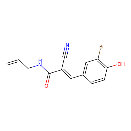 (2E)-3-(3-Bromo-4-hydroxyphenyl)-2-cyano-N-(prop-2-EN-1-YL)prop-2-enamide structure