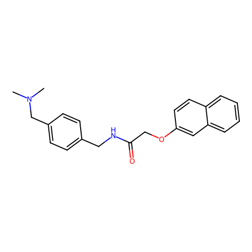 N-({4-[(dimethylamino)methyl]phenyl}methyl)-2-(naphthalen-2-yloxy)acetamide structure
