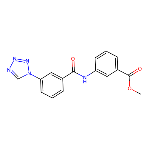 methyl 3-({[3-(1H-tetrazol-1-yl)phenyl]carbonyl}amino)benzoate structure