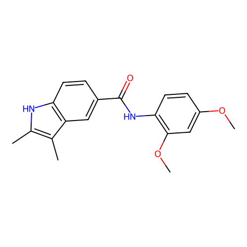 N-(2,4-dimethoxyphenyl)-2,3-dimethyl-1H-indole-5-carboxamide structure