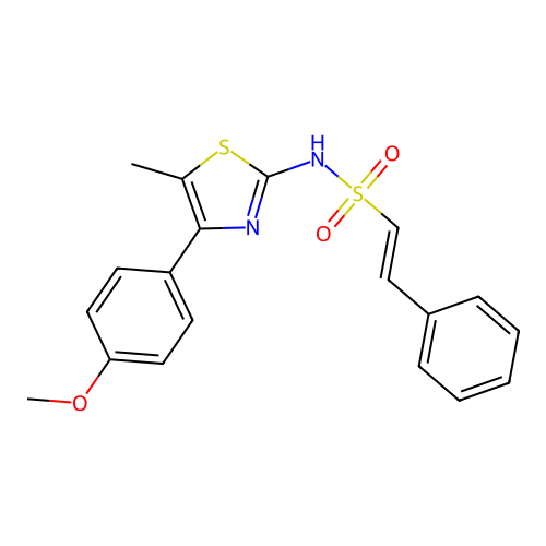 N-[4-(4-methoxyphenyl)-5-methyl-1,3-thiazol-2-yl]-2-phenylethene-1-sulfonamide structure