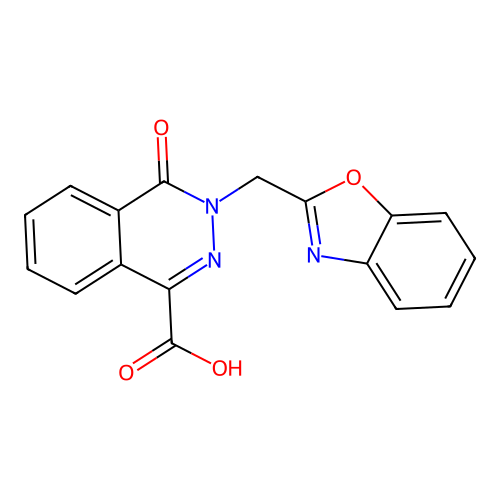 3-(1,3-Benzoxazol-2-ylmethyl)-4-oxophthalazine-1-carboxylic acid structure