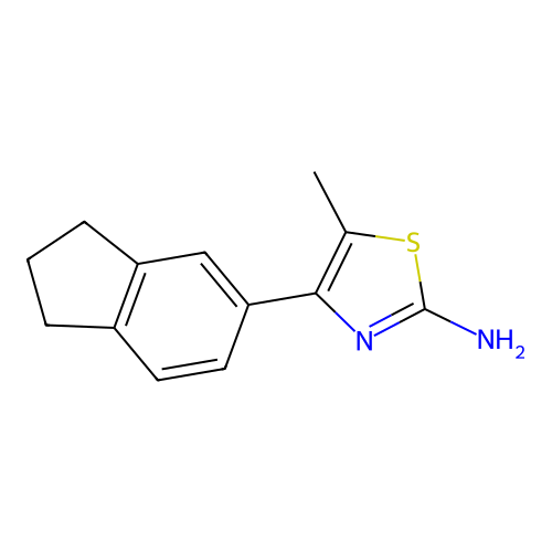 4-(2,3-dihydro-1H-inden-5-yl)-5-methyl-1,3-thiazol-2-amine structure