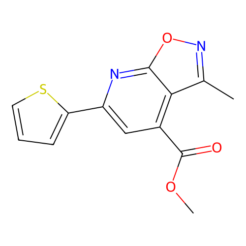 Methyl 3-methyl-6-(2-thienyl)isoxazolo[5,4-b]pyridine-4-carboxylate structure