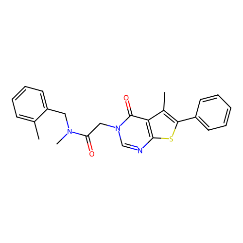 N,5-Dimethyl-N-[(2-methylphenyl)methyl]-4-oxo-6-phenylthieno[2,3-d]pyrimidine-3(4H)-acetamide structure