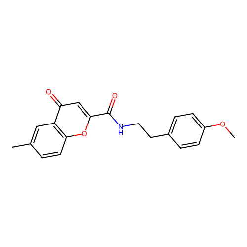 N-[2-(4-methoxyphenyl)ethyl]-6-methyl-4-oxochromene-2-carboxamide structure