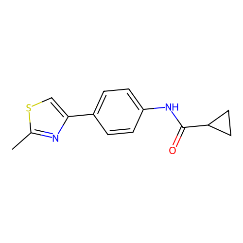 N-[4-(2-methyl-1,3-thiazol-4-yl)phenyl]cyclopropanecarboxamide structure