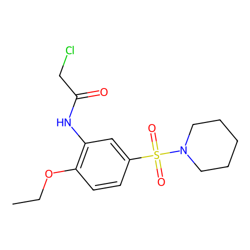 2-chloro-N-[2-ethoxy-5-(piperidine-1-sulfonyl)phenyl]acetamide structure