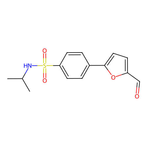 4-(5-formyl-2-furyl)-N-isopropylbenzenesulfonamide structure