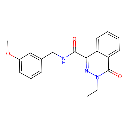 3-Ethyl-3,4-dihydro-N-[(3-methoxyphenyl)methyl]-4-oxo-1-phthalazinecarboxamide structure
