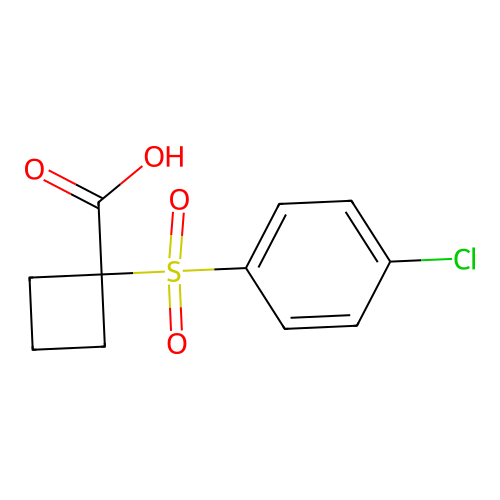 1-(4-Chlorobenzenesulfonyl)cyclobutane-1-carboxylic acid structure