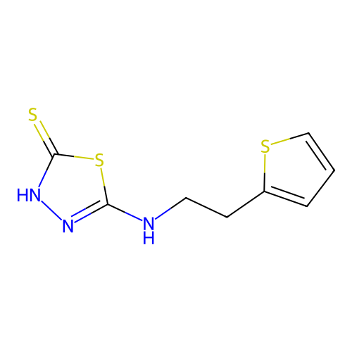 5-[(2-Thien-2-ylethyl)amino]-1,3,4-thiadiazole-2-thiol structure