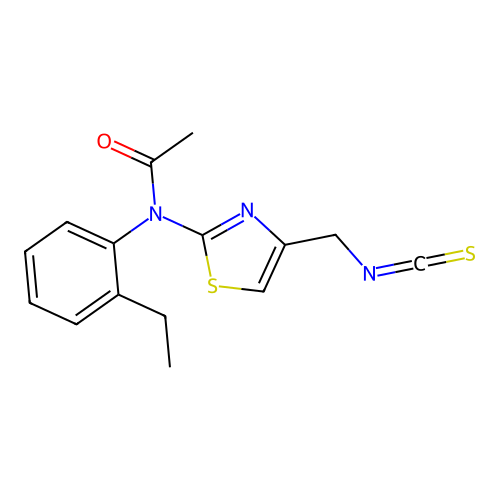 N-(2-ethylphenyl)-N-[4-(isothiocyanatomethyl)-1,3-thiazol-2-yl]acetamide structure
