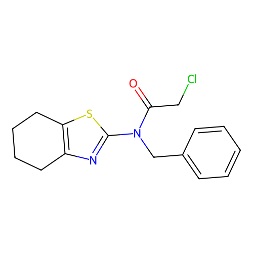 N-benzyl-2-chloro-N-(4,5,6,7-tetrahydro-1,3-benzothiazol-2-yl)acetamide structure