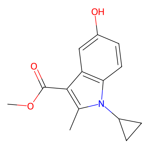 methyl 1-cyclopropyl-5-hydroxy-2-methyl-1H-indole-3-carboxylate structure
