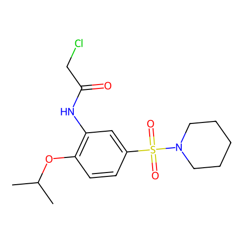 2-chloro-N-[5-(piperidine-1-sulfonyl)-2-(propan-2-yloxy)phenyl]acetamide structure