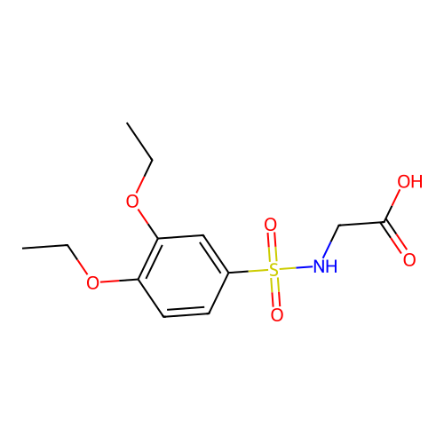 {[(3,4-Diethoxyphenyl)sulfonyl]amino}acetic acid structure