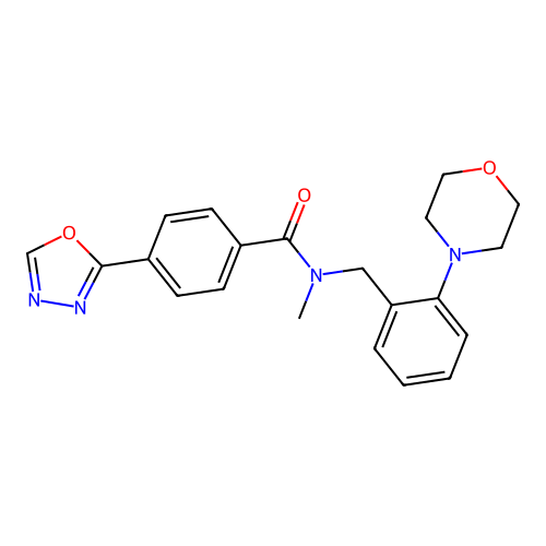 N-methyl-N-{[2-(morpholin-4-yl)phenyl]methyl}-4-(1,3,4-oxadiazol-2-yl)benzamide structure