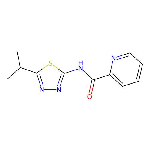 N-(5-propan-2-yl-1,3,4-thiadiazol-2-yl)pyridine-2-carboxamide structure