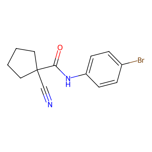 N-(4-bromophenyl)-1-cyanocyclopentane-1-carboxamide structure