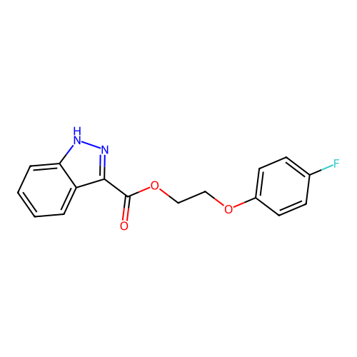 2-(4-fluorophenoxy)ethyl 1H-indazole-3-carboxylate structure