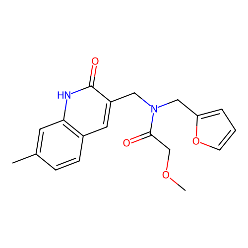 N-(furan-2-ylmethyl)-2-methoxy-N-[(7-methyl-2-oxo-1H-quinolin-3-yl)methyl]acetamide structure