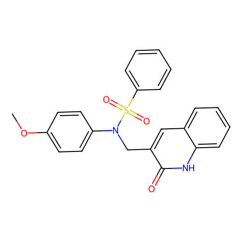 N-(4-methoxyphenyl)-N-[(2-oxo-1H-quinolin-3-yl)methyl]benzenesulfonamide structure