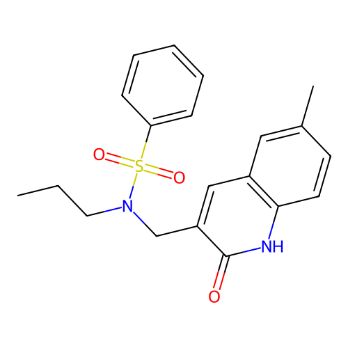 N-((2-hydroxy-6-methylquinolin-3-yl)methyl)-N-propylbenzenesulfonamide structure