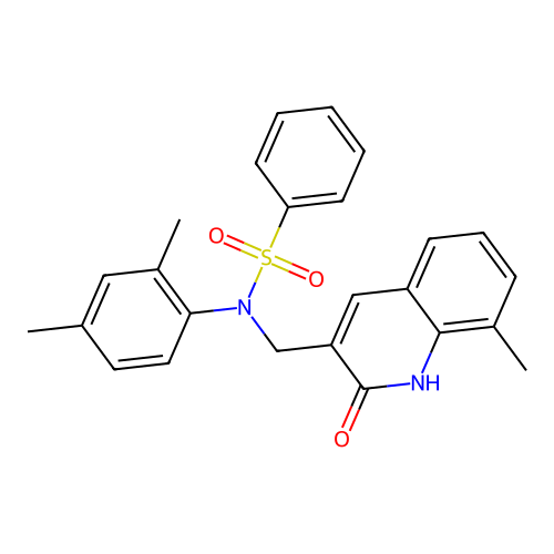 N-(2,4-dimethylphenyl)-N-[(8-methyl-2-oxo-1H-quinolin-3-yl)methyl]benzenesulfonamide structure