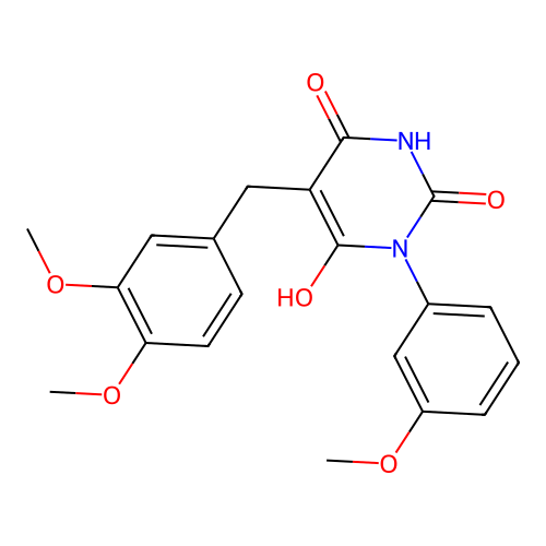 5-(3,4-dimethoxybenzyl)-6-hydroxy-3-(3-methoxyphenyl)pyrimidine-2,4(1H,3H)-dione structure
