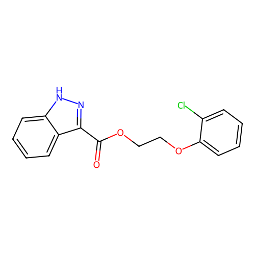 2-(2-chlorophenoxy)ethyl 1H-indazole-3-carboxylate structure