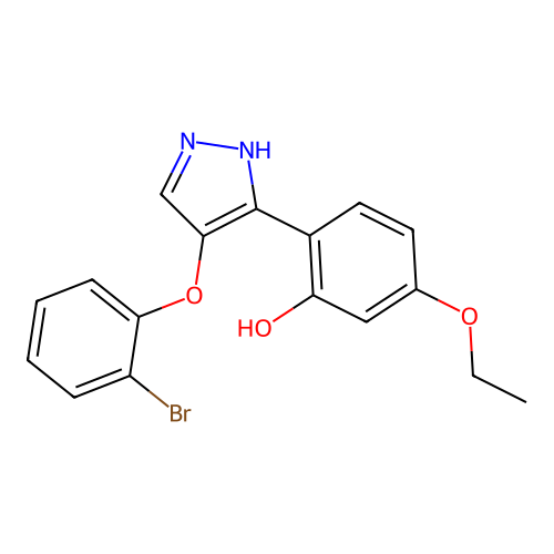 2-(4-(2-bromophenoxy)-1H-pyrazol-3-yl)-5-ethoxyphenol structure