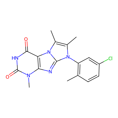 6-(5-Chloro-2-methylphenyl)-4,7,8-trimethylpurino[7,8-a]imidazole-1,3-dione structure