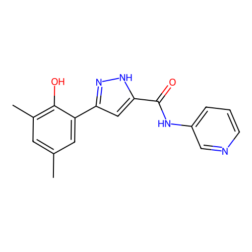 5-(2-Hydroxy-3,5-dimethyl-phenyl)-2H-pyrazole-3-carboxylic acid pyridin-3-ylamide structure